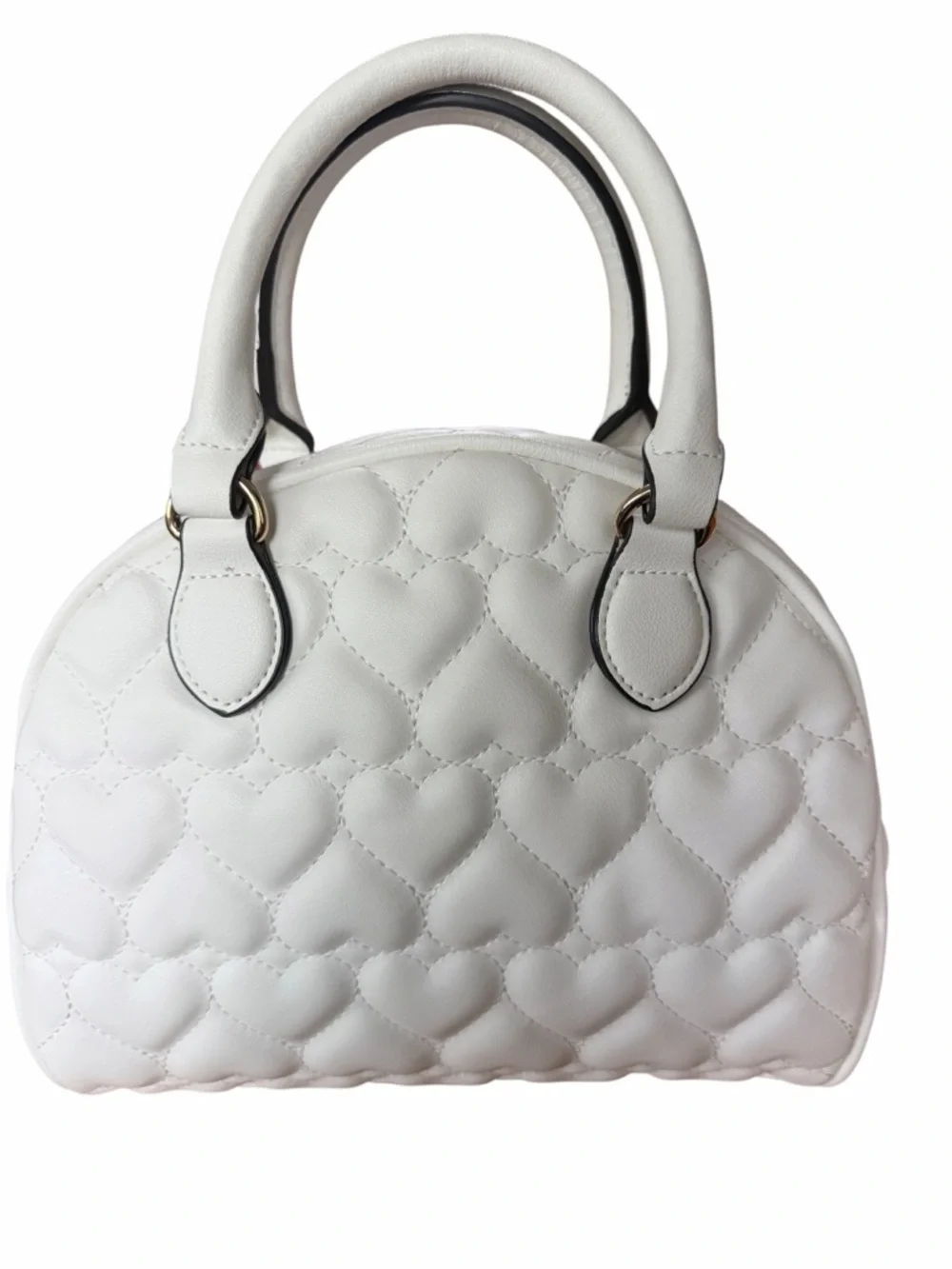 NWT Juicy Couture Flawless Dome Satchel Heart Quilt White Crossbody Bag Handbag - Picture 6 of 10